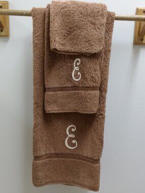 Monogramed Cursive 'E' Towels from Sears